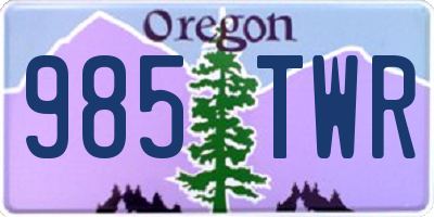 OR license plate 985TWR