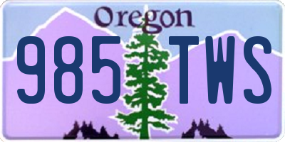 OR license plate 985TWS