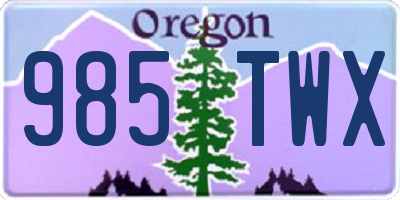 OR license plate 985TWX