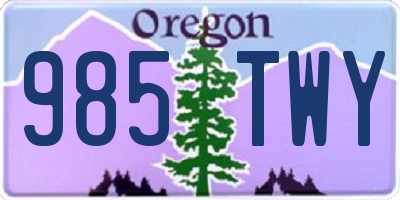 OR license plate 985TWY
