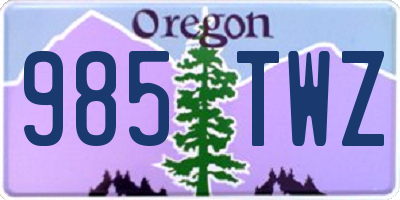 OR license plate 985TWZ