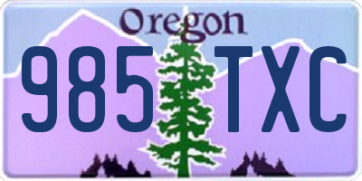 OR license plate 985TXC