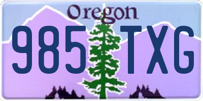 OR license plate 985TXG