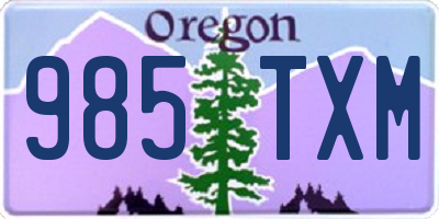 OR license plate 985TXM