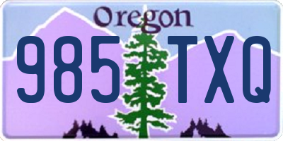 OR license plate 985TXQ