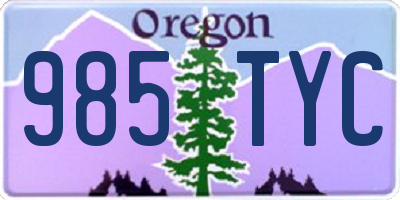OR license plate 985TYC