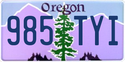 OR license plate 985TYI