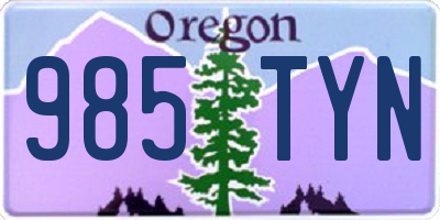 OR license plate 985TYN