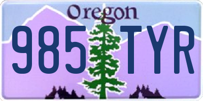 OR license plate 985TYR