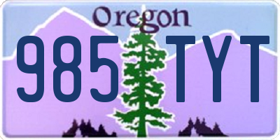 OR license plate 985TYT