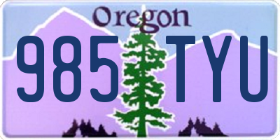 OR license plate 985TYU