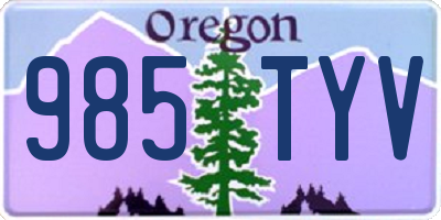 OR license plate 985TYV