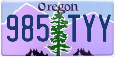 OR license plate 985TYY