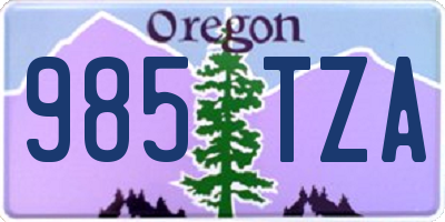 OR license plate 985TZA