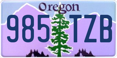 OR license plate 985TZB