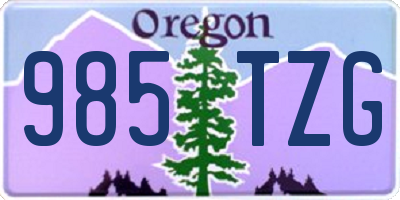 OR license plate 985TZG