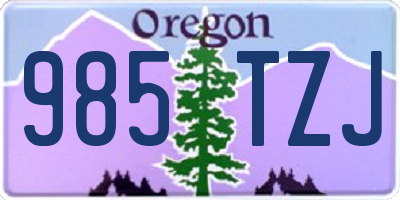 OR license plate 985TZJ
