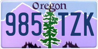 OR license plate 985TZK