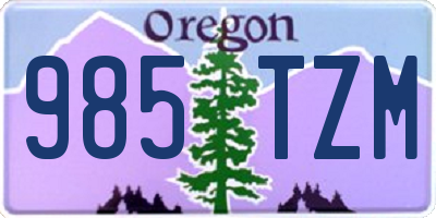 OR license plate 985TZM