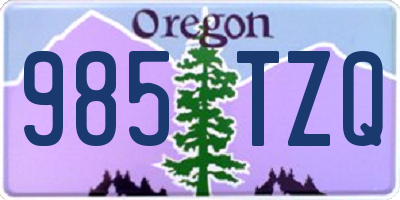 OR license plate 985TZQ