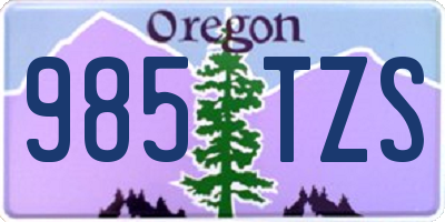 OR license plate 985TZS
