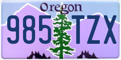 OR license plate 985TZX