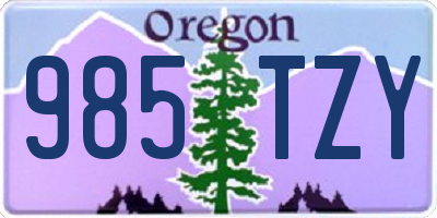 OR license plate 985TZY