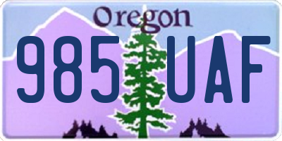 OR license plate 985UAF