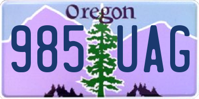OR license plate 985UAG