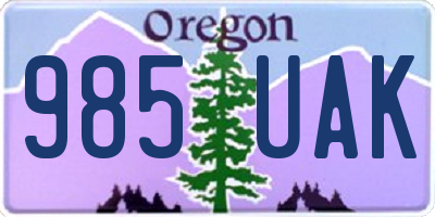 OR license plate 985UAK