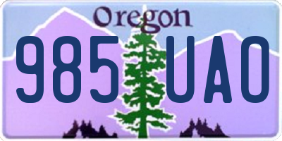 OR license plate 985UAO