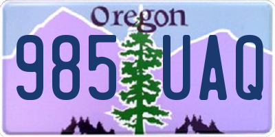 OR license plate 985UAQ