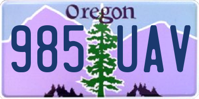OR license plate 985UAV