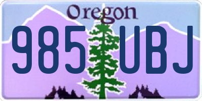 OR license plate 985UBJ