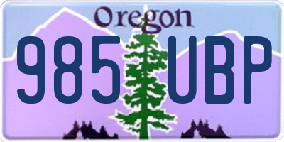OR license plate 985UBP