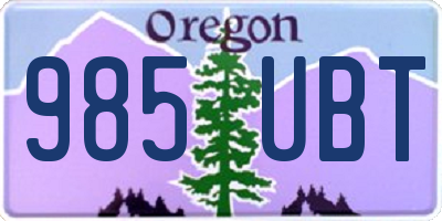 OR license plate 985UBT