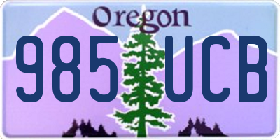 OR license plate 985UCB