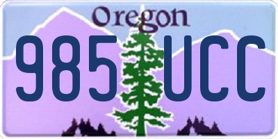 OR license plate 985UCC