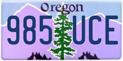 OR license plate 985UCE