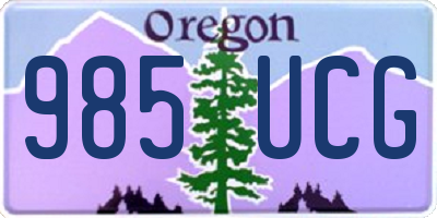 OR license plate 985UCG