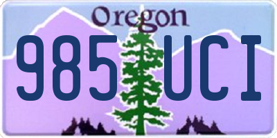 OR license plate 985UCI