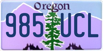 OR license plate 985UCL