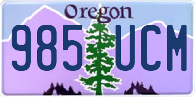 OR license plate 985UCM