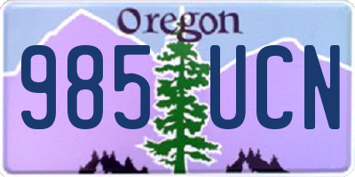 OR license plate 985UCN