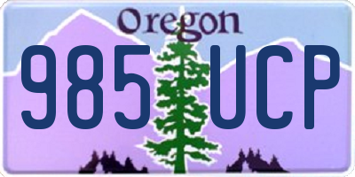 OR license plate 985UCP