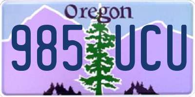 OR license plate 985UCU