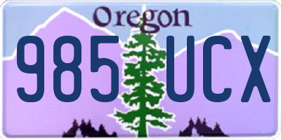 OR license plate 985UCX