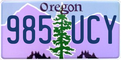 OR license plate 985UCY