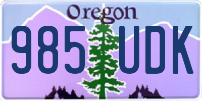 OR license plate 985UDK