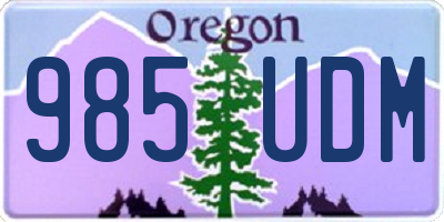 OR license plate 985UDM